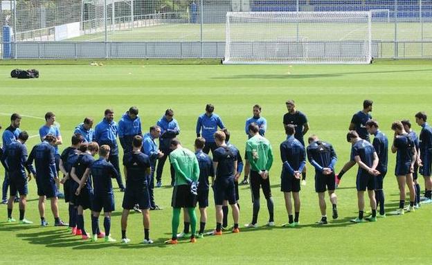 La plantilla de la Real, en Zubieta.