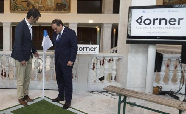 Goia y Aperribay en la presentación de Korner
