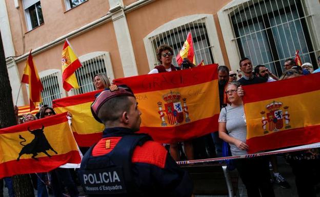 Marcha en defensa de la identidad hispana de Cataluña./Reuters