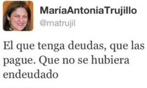 La exministra de Vivienda Trujillo dice a los que van a ser desahuciados: «No haberse endeudado»