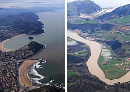 La estela de la riada se nota en Gipuzkoa. Fotos: Capdequi / Easoflyers/