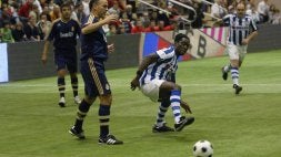Cuyami, en el partido contra el Real Madrid disputado el año pasado en Tolosa. /F. DE LA HERA/