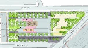 Parque infantil. Juegos para niños y un circuito de patinaje, se incluyen en la reforma prevista./