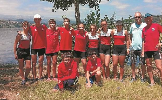 Equipo de Santiagotarrak-BM en el Campeonato de España en Galicia./