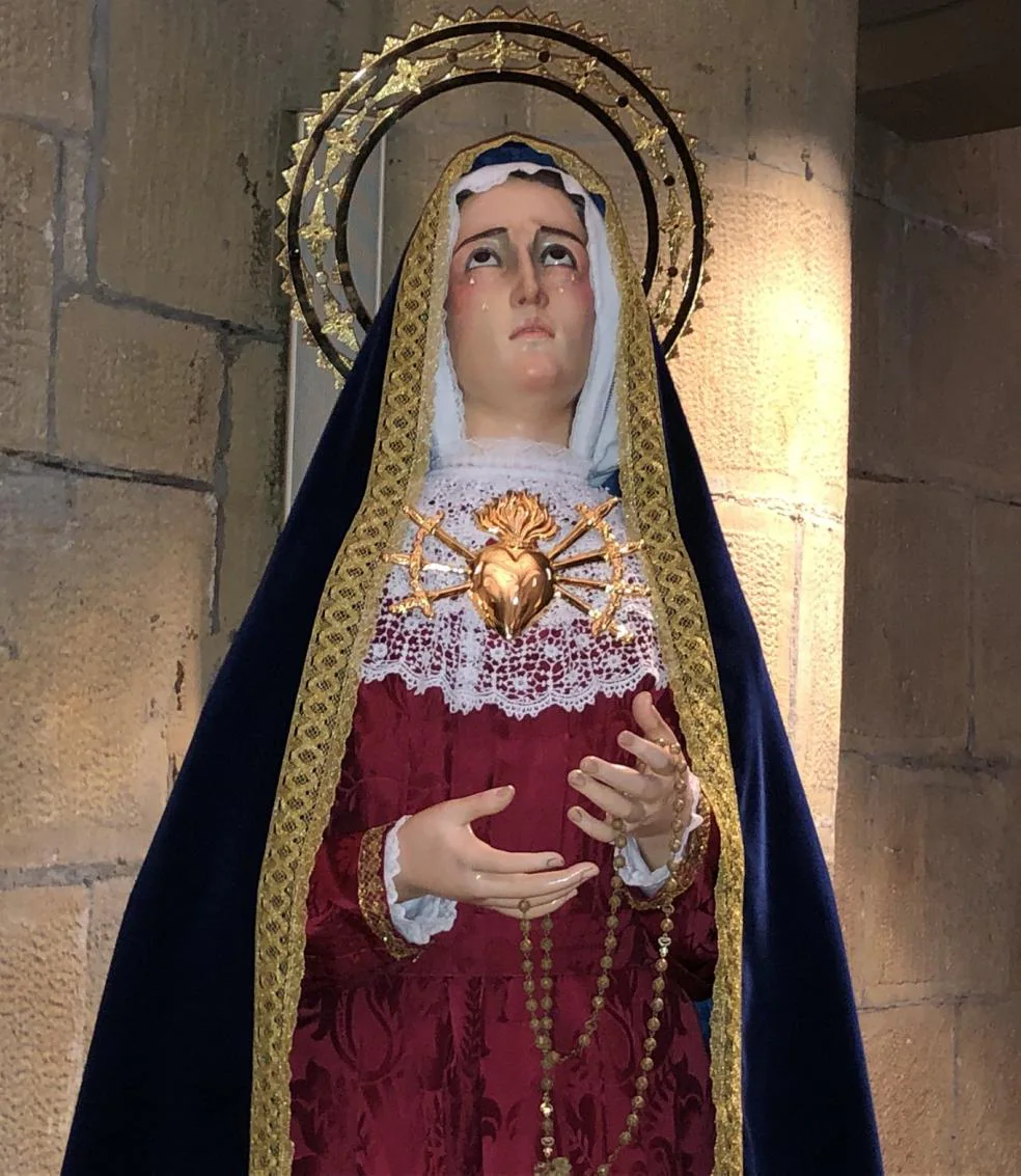 La Dolorosa. La nueva imagen permanecerá expuesta una temporada, una vez recuperado el culto público./