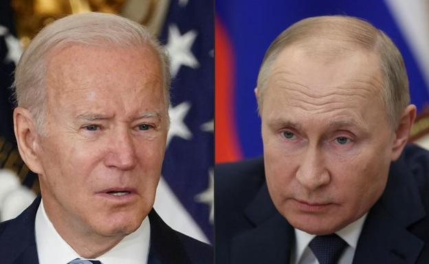 Joe Biden and Vladimir Putin, presidents of the United States and Russia. 