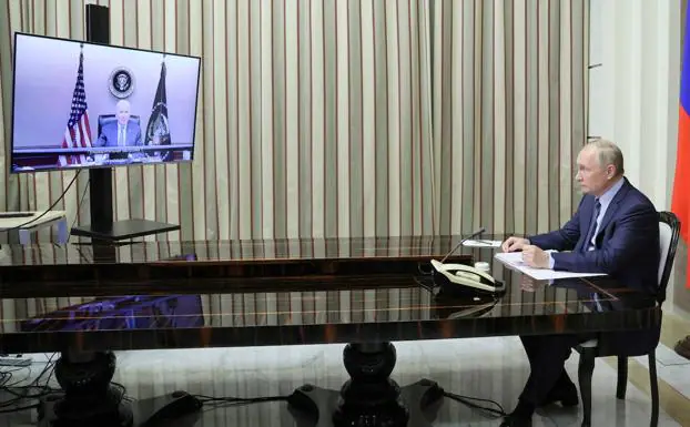 Joe Bide and Vladimir Putin, in a telematic meeting.