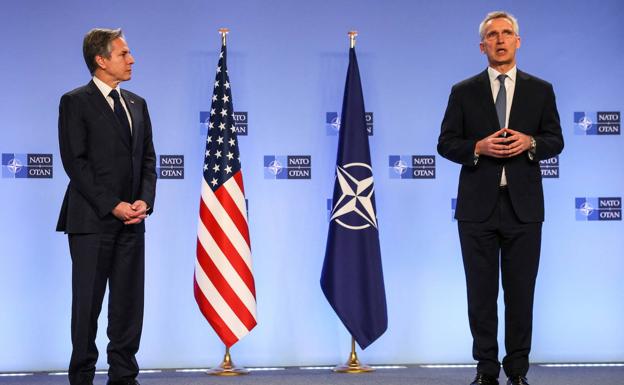 US Secretary of State Antony Blinken and NATO Secretary General Jens Stoltenberg this Wednesday in Brussels.