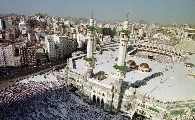 Pilgrims in Mecca during the 'hajj' celebration. 