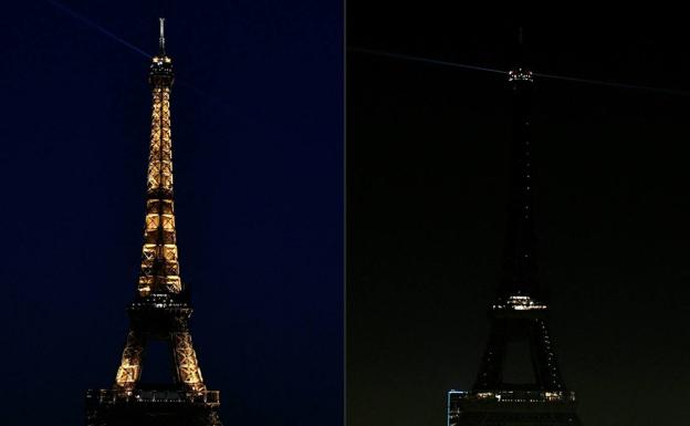 The Eiffel Tower now turns off at 11:45 p.m., an hour and a quarter earlier than usual. 