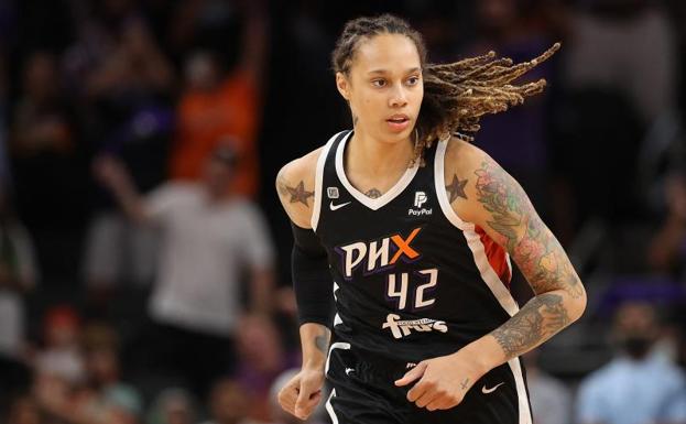 Image of basketball player Brittney Griner during a game. 
