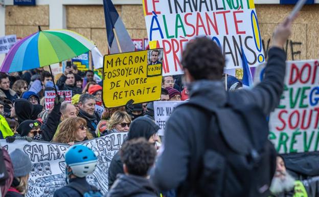A protest held this Saturday in Paris against the pension reform. 